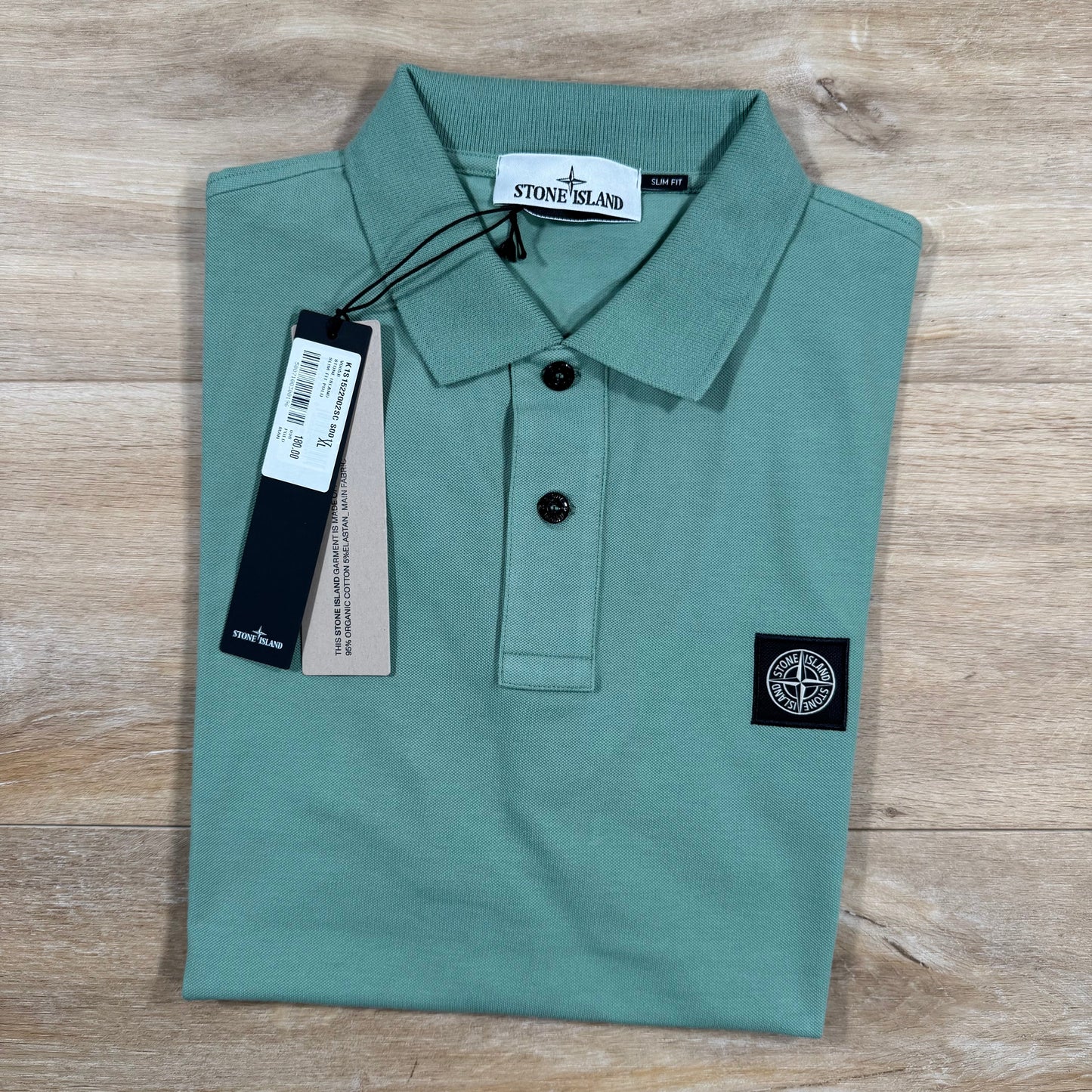 Stone Island Organic Cotton Pique Polo Shirt in Mint