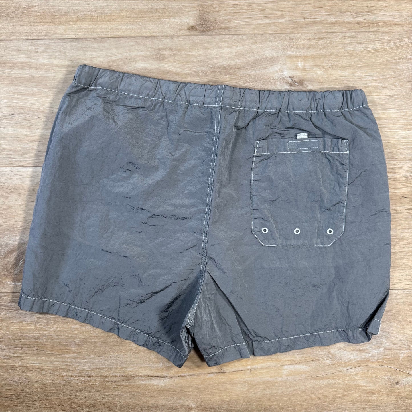 Stone Island Nylon Metal Button Swim Shorts in Pearl Grey