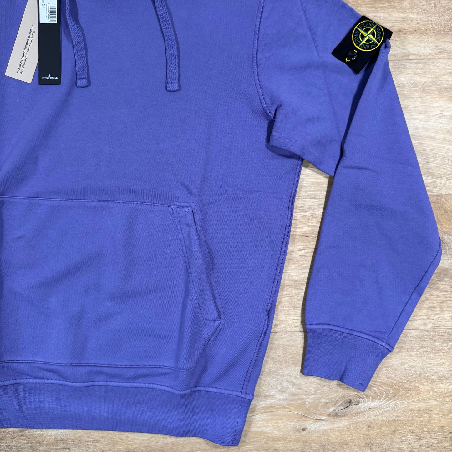Stone Island Organic Cotton Fleece Pullover Hoodie in Lavender