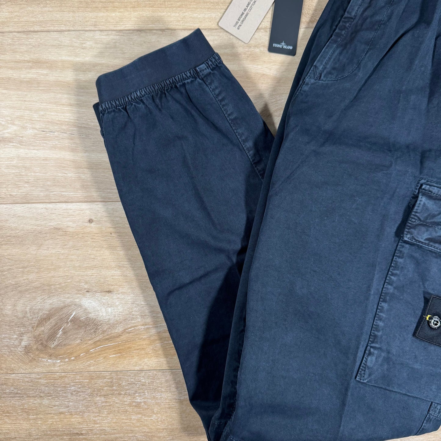 Stone Island Stretch Broken Twill Old Effect Cargo Pants in Navy