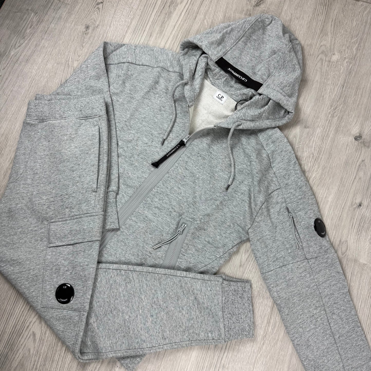 CP Company Raised Fleece Tracksuit - Grey