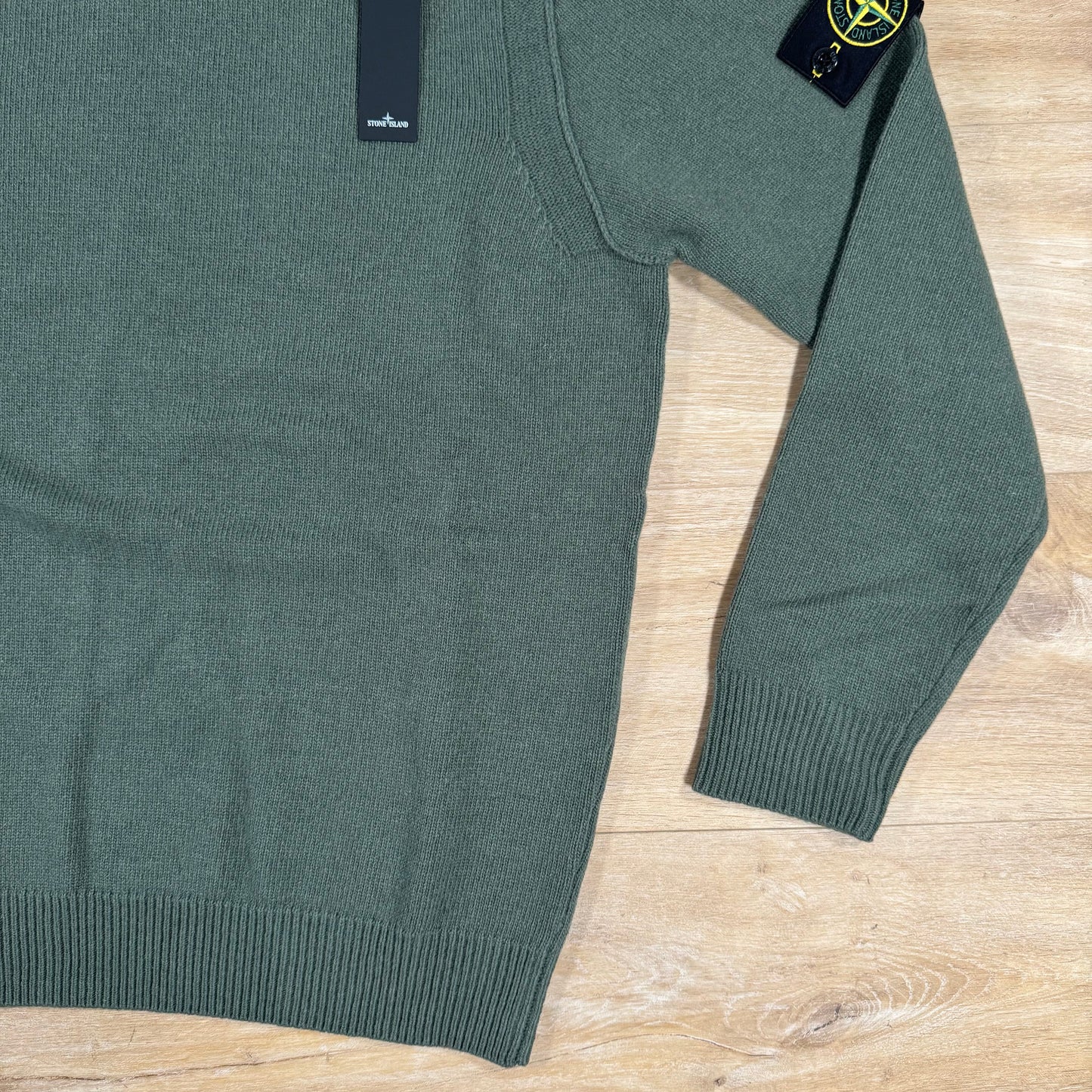 Stone Island Lambswool Crewneck Jumper in Military Green