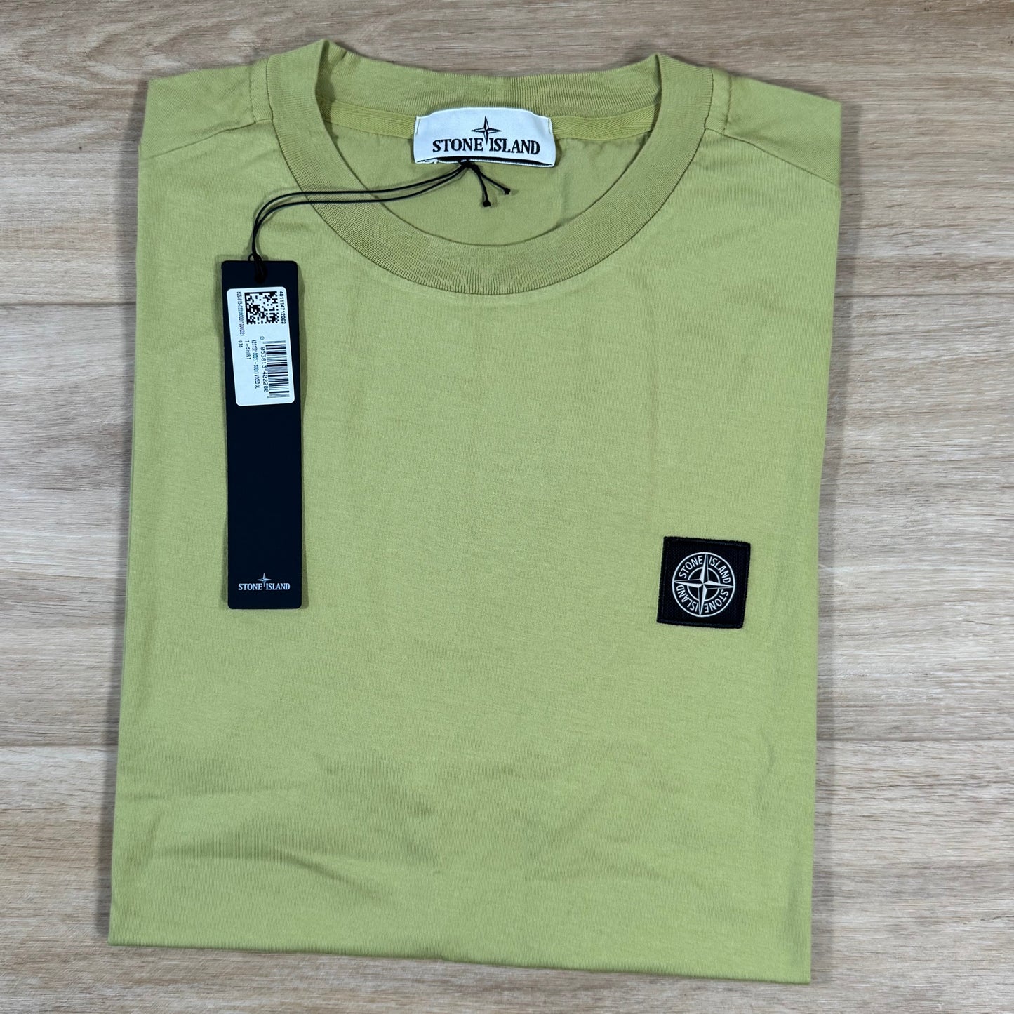 Stone Island Patch Logo T-Shirt in Fern Yellow