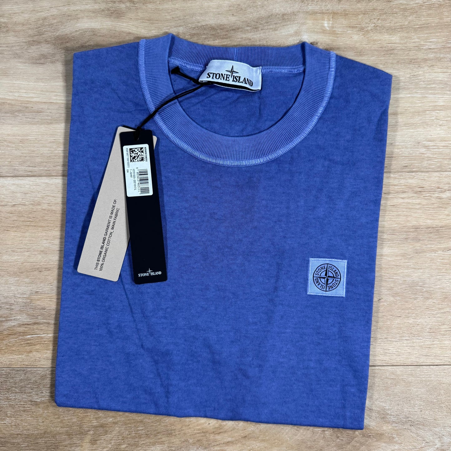 Stone Island Fissato Effect Patch Logo T-Shirt in Lavender