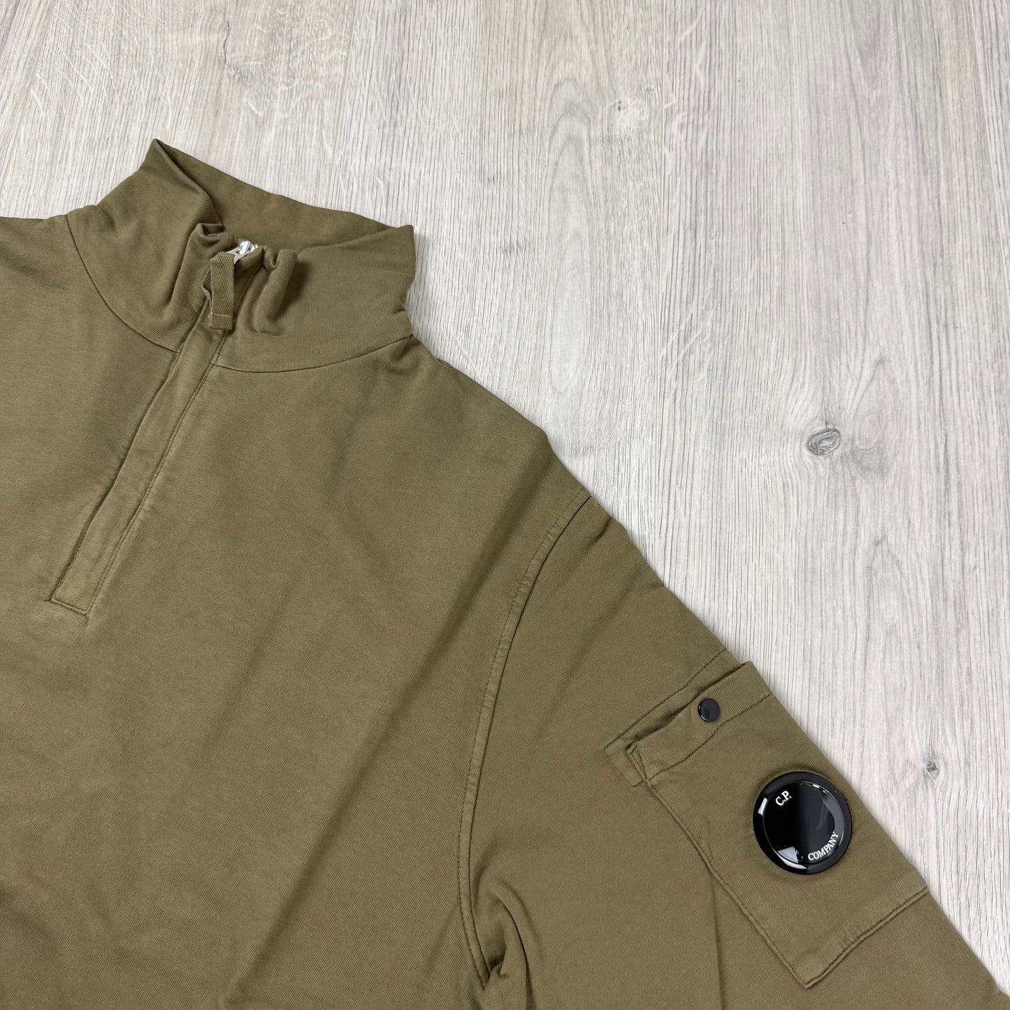 CP Company Light Fleece Zip Sweatshirt - Ivy Green