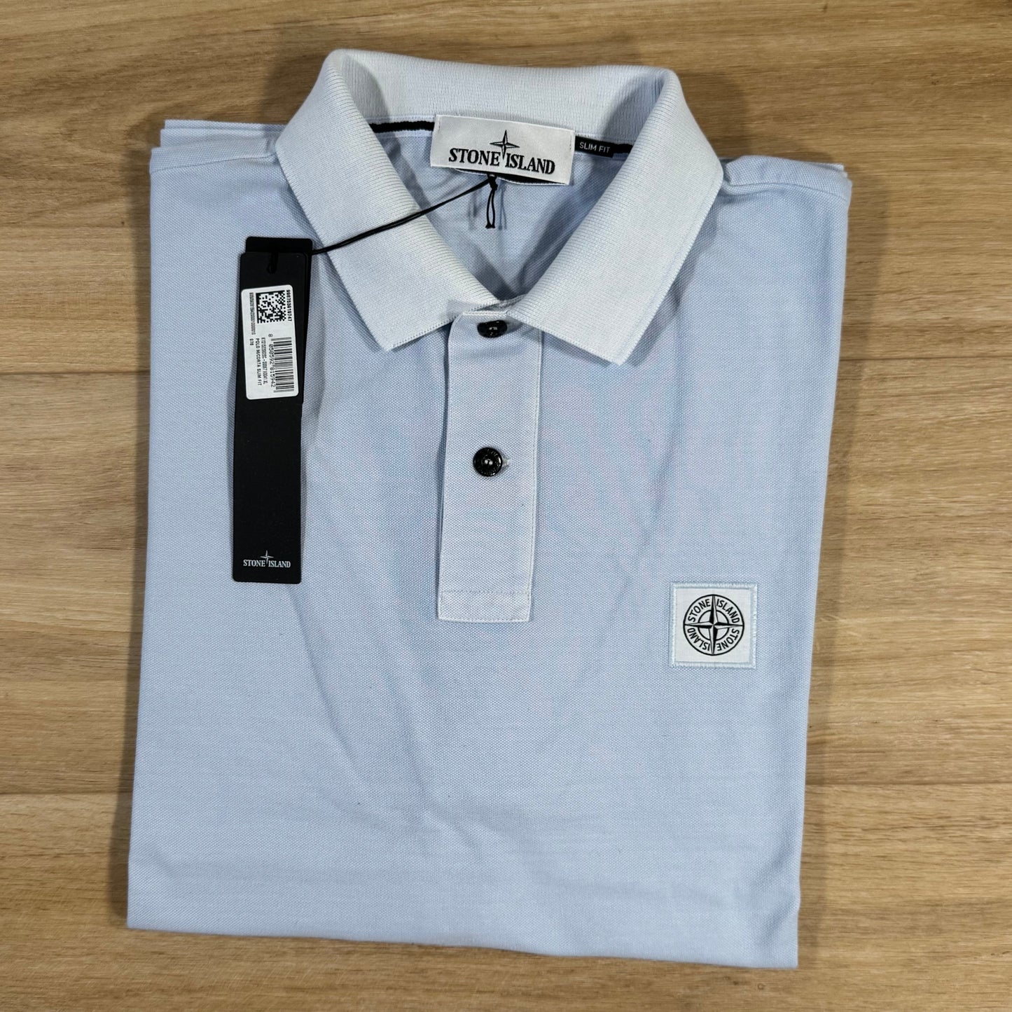 Stone Island Organic Cotton Overdye Polo Shirt in Sky Blue