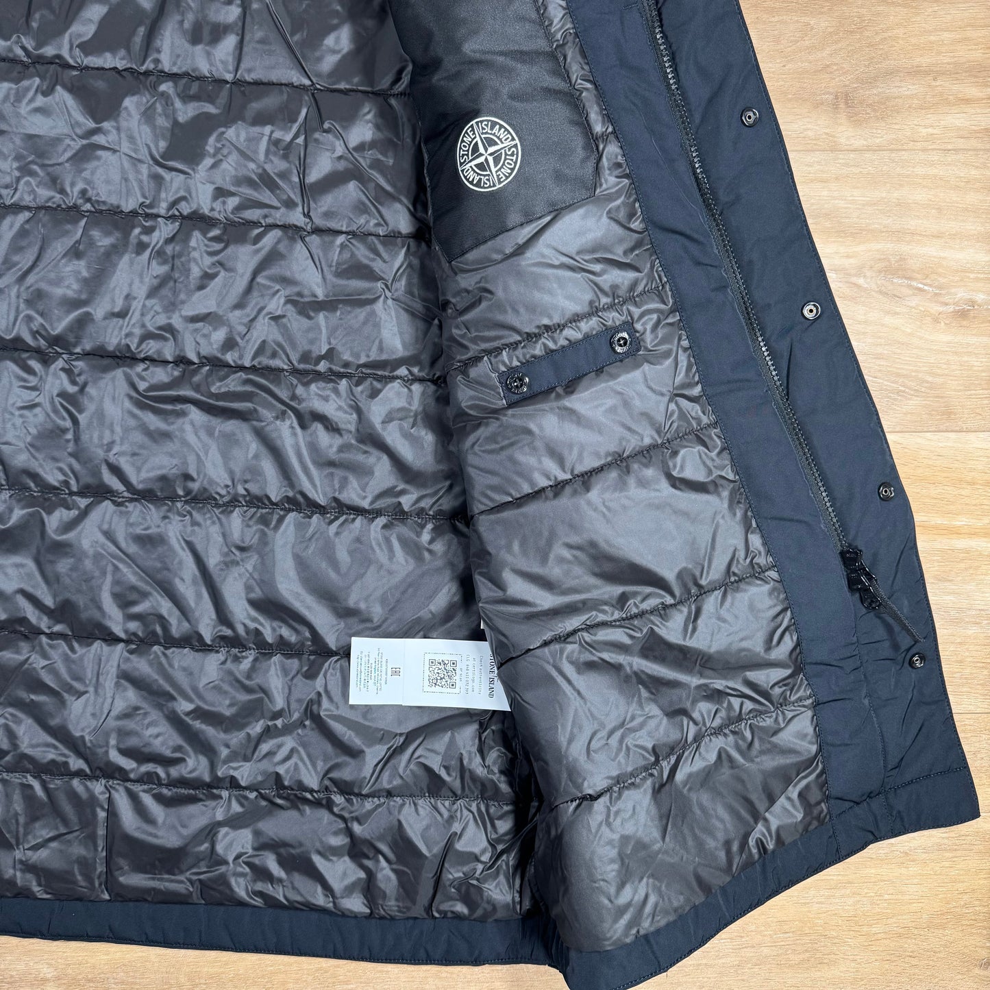 Stone Island Micro Twill Padded Car Coat in Navy