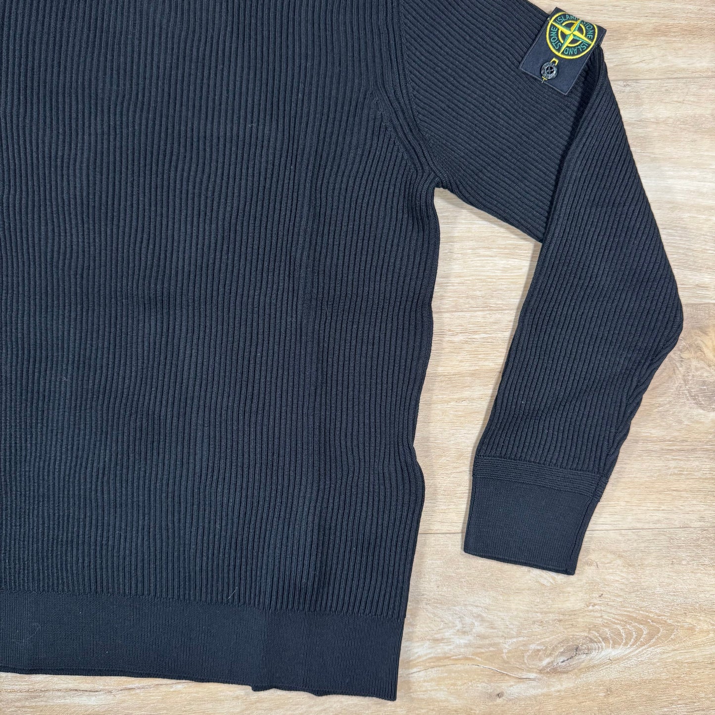 Stone Island Full Rib RWS Wool Turtleneck Jumper in Black
