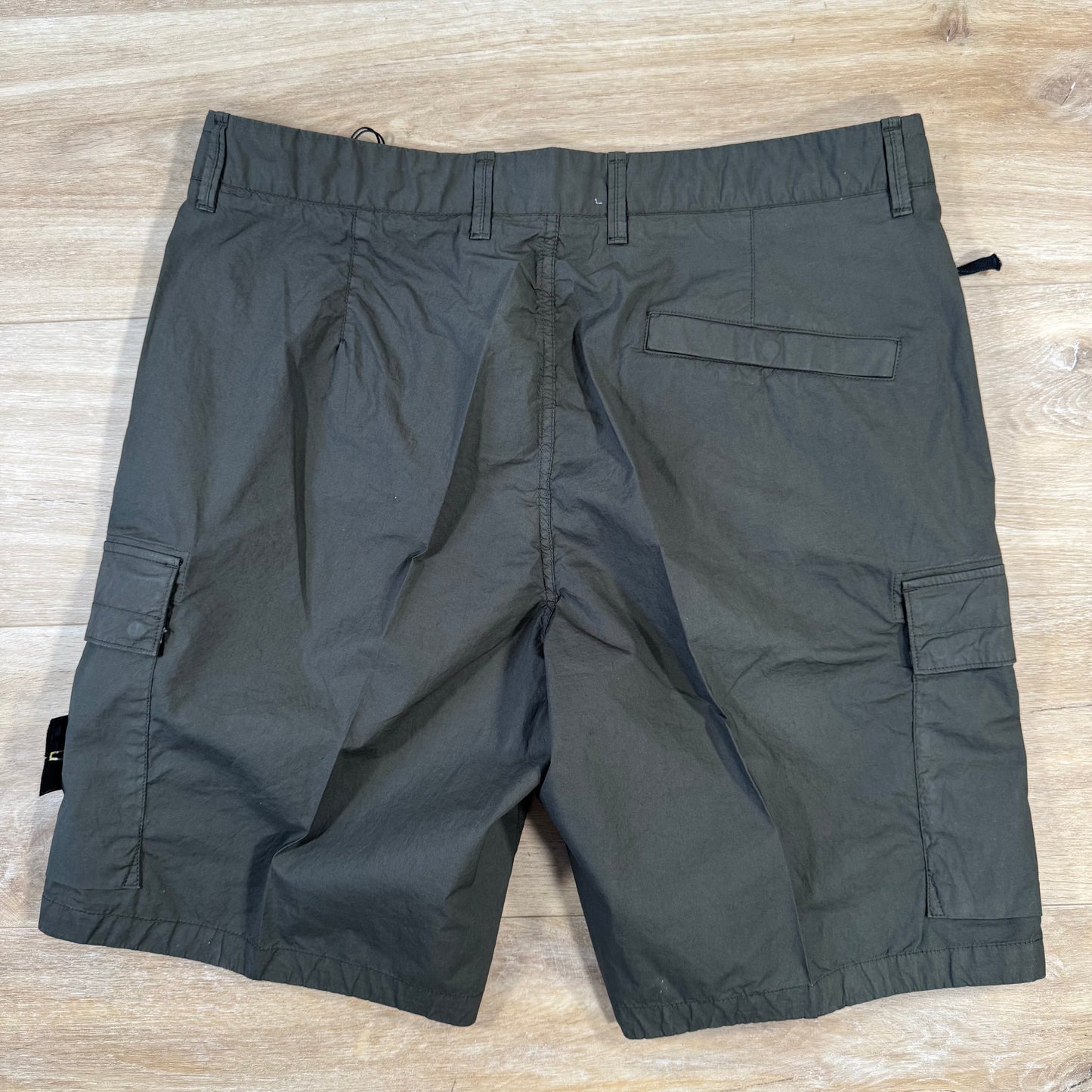 Stone Island Stretch Tela Cargo Bermuda Shorts in Military Green