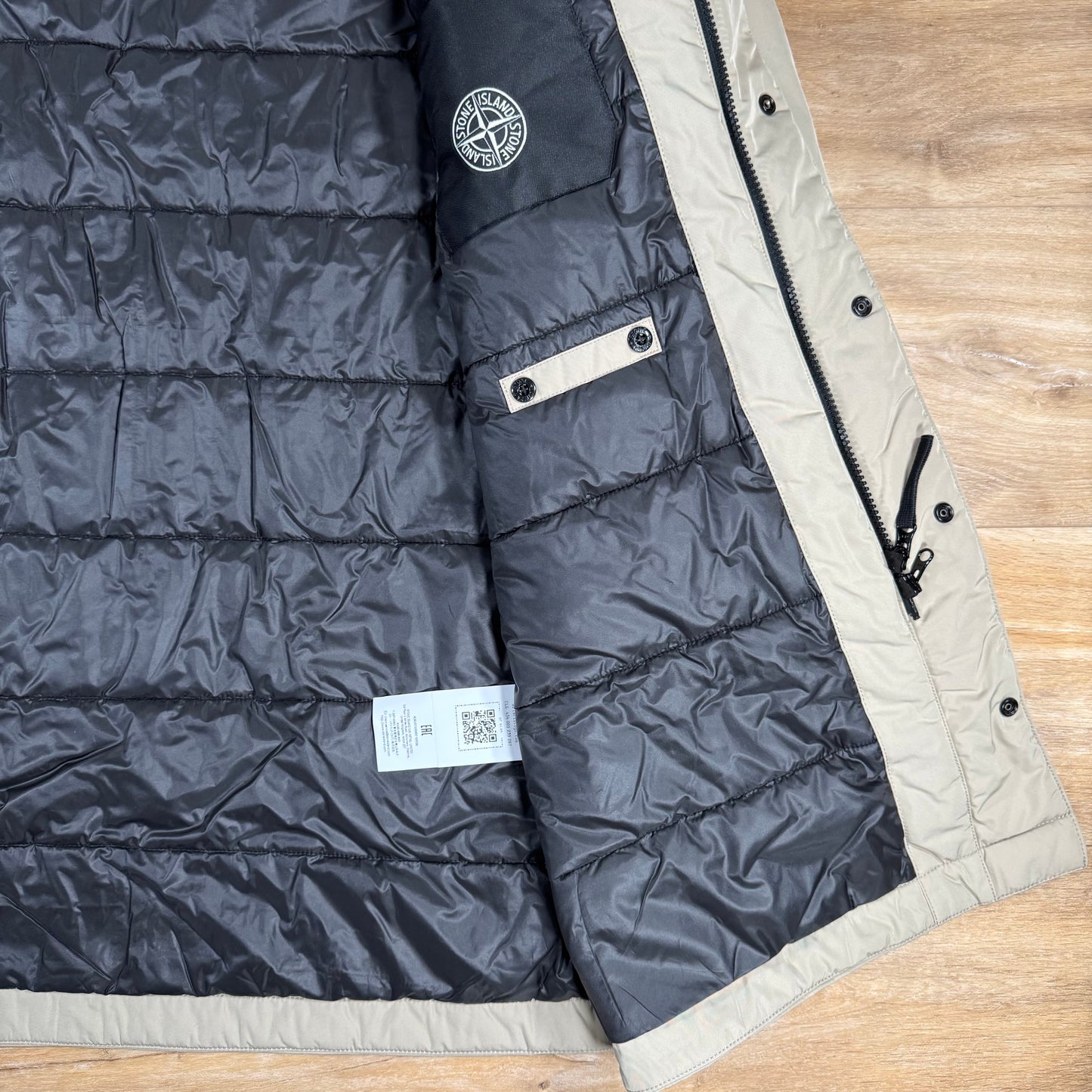 Stone Island Micro Twill Padded Car Coat in Desert