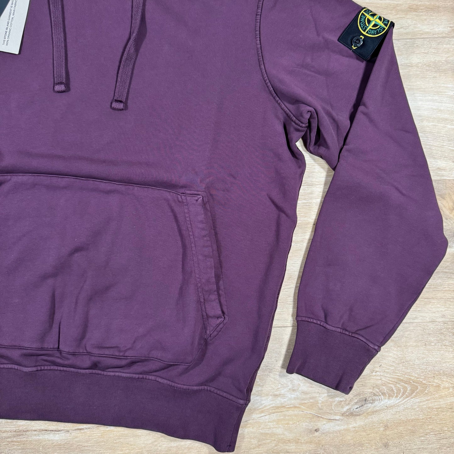 Stone Island Organic Cotton Fleece Pullover Hoodie in Amaranth
