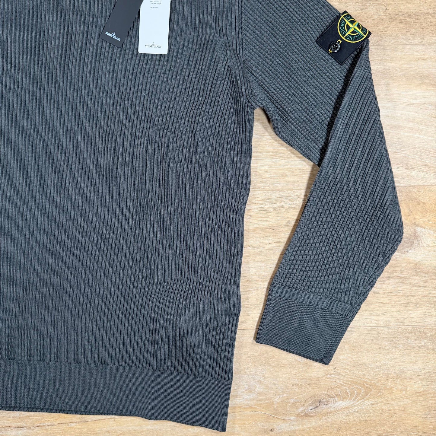 Stone Island Full Rib RWS Wool Turtleneck Jumper in Lead Grey