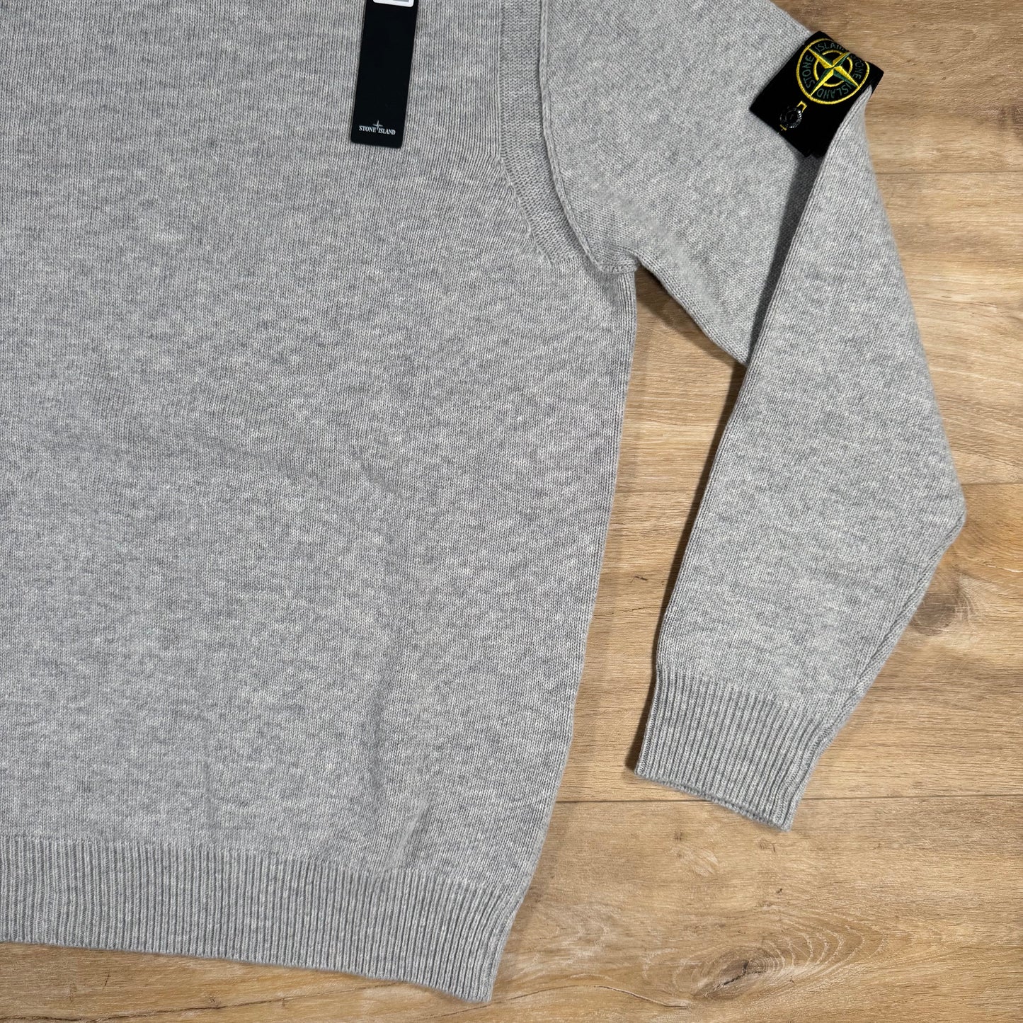 Stone Island Lambswool Crewneck Jumper in Grey Melange