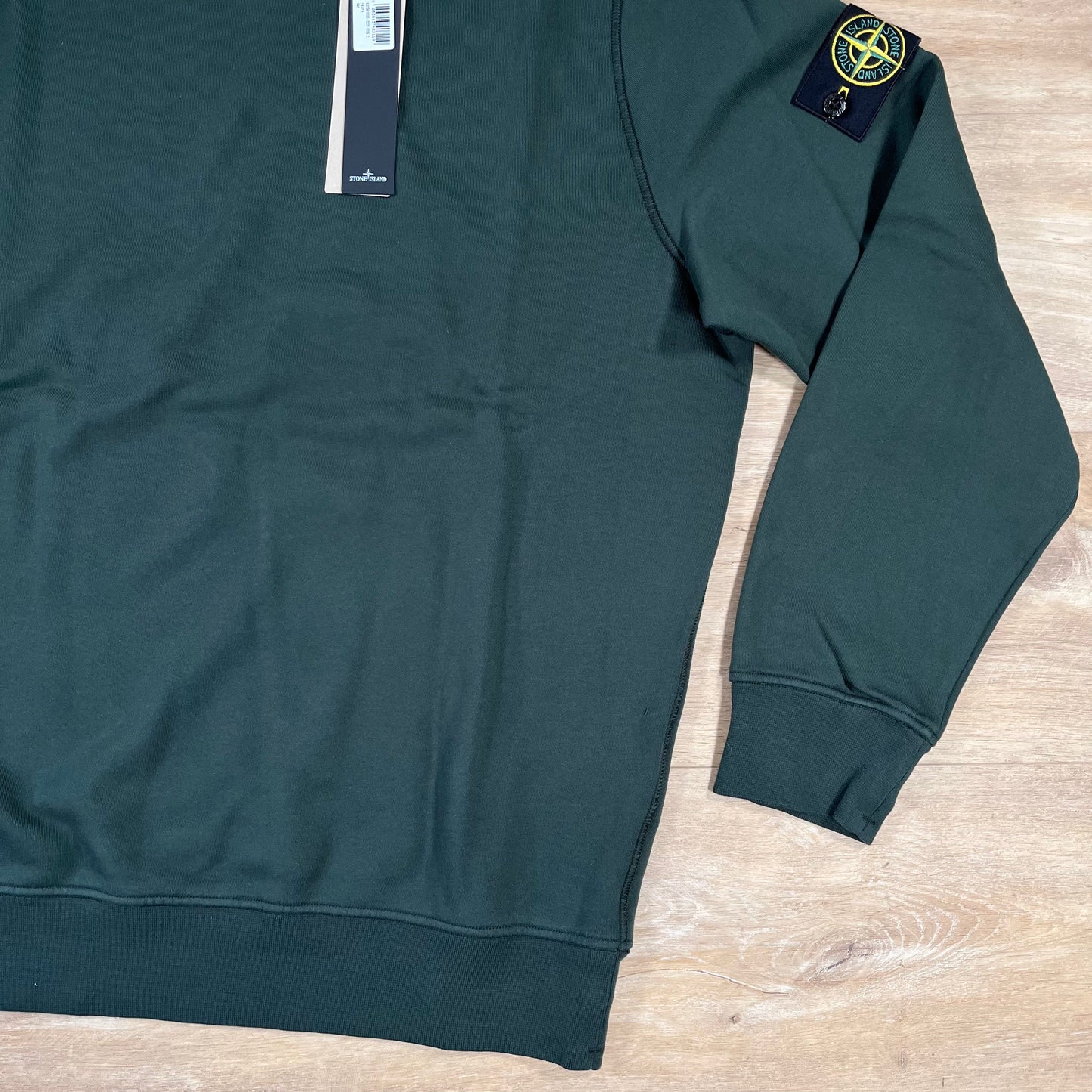 Stone Island Organic Cotton Fleece Crewneck Sweatshirt in Juniper Green