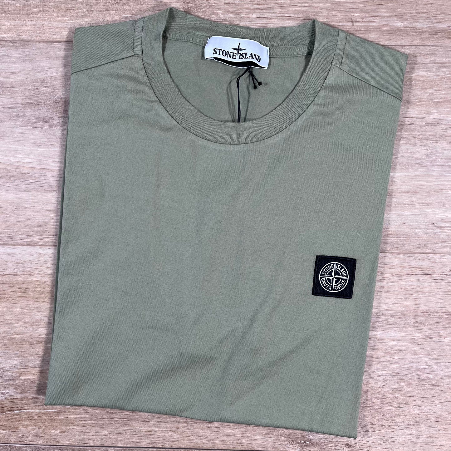 Stone Island Patch Logo T-Shirt in Sage Green