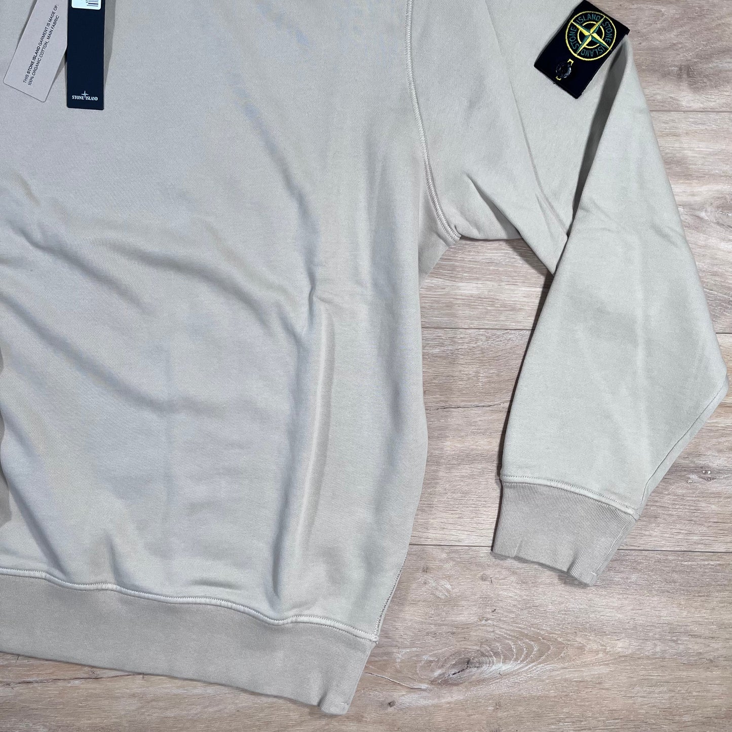 Stone Island Organic Cotton Fleece Crewneck Sweatshirt in Desert