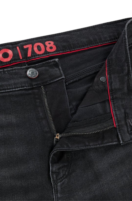 2026 New Hugo Boss Slim Fit 708 Jeans In Dark Grey