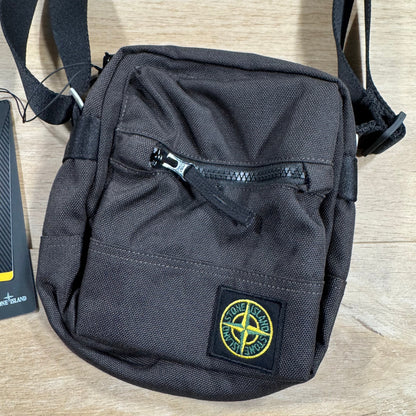 Stone Island Resin Treated Cordura 1500 Pouch Bag in Lead Grey