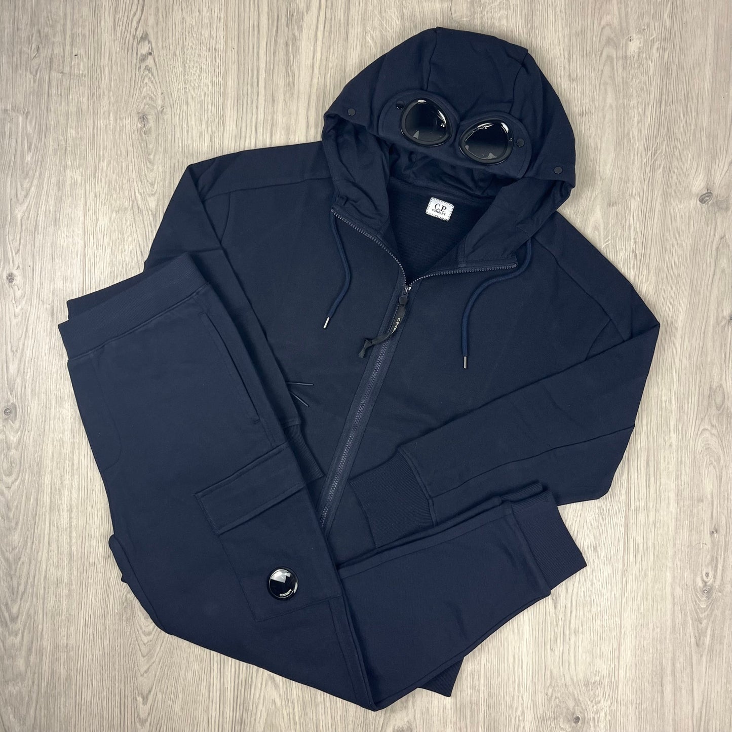 CP Company Raised Fleece Tracksuit - Navy
