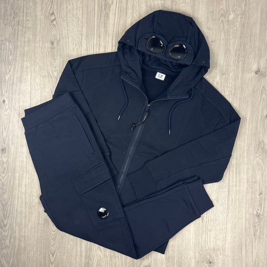 CP Company Raised Fleece Tracksuit - Navy