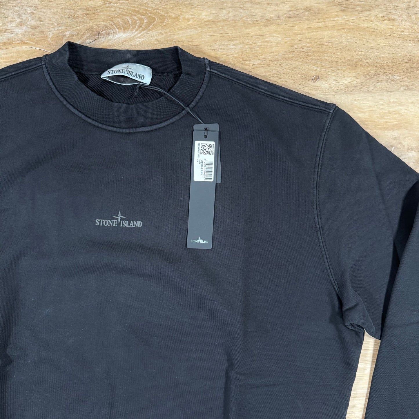 Stone Island Industrial Print Oversized Crewneck Sweatshirt in Black