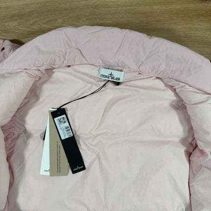 Stone Island Crinkle Reps NY Nylon Down Vest in Pink
