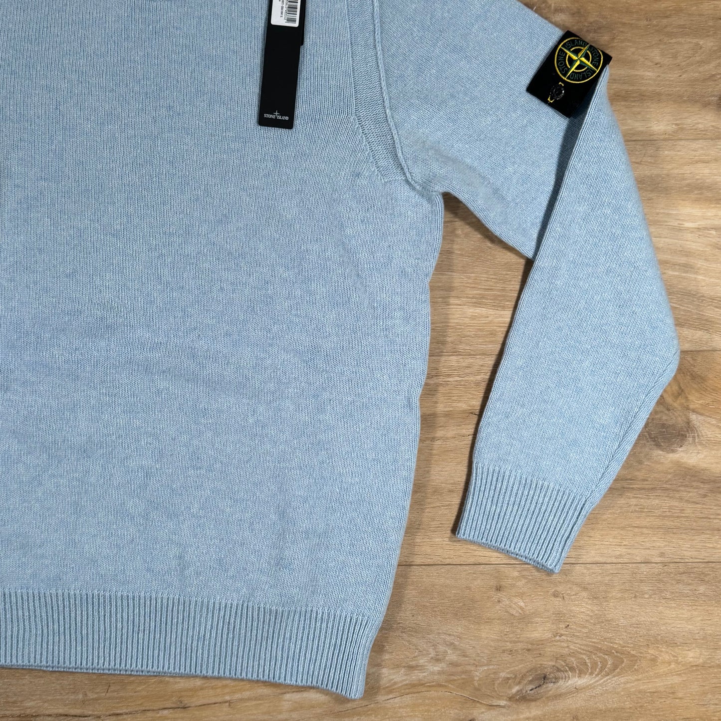 Stone Island Lambswool Crewneck Jumper in Sky Blue