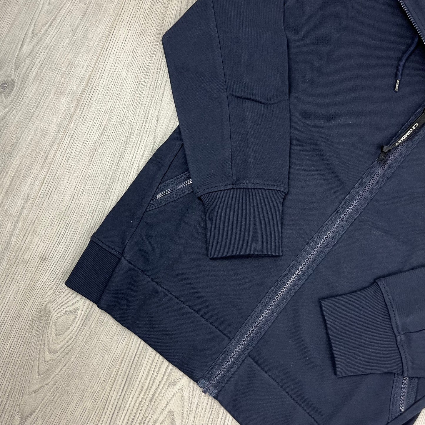 CP Company Raised Fleece Goggle Hoodie - Navy