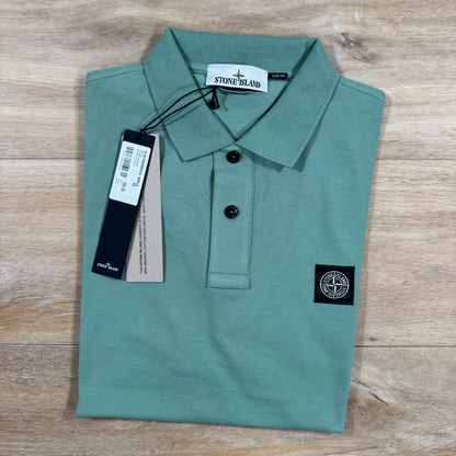 Stone Island Organic Cotton Pique Polo Shirt in Mint