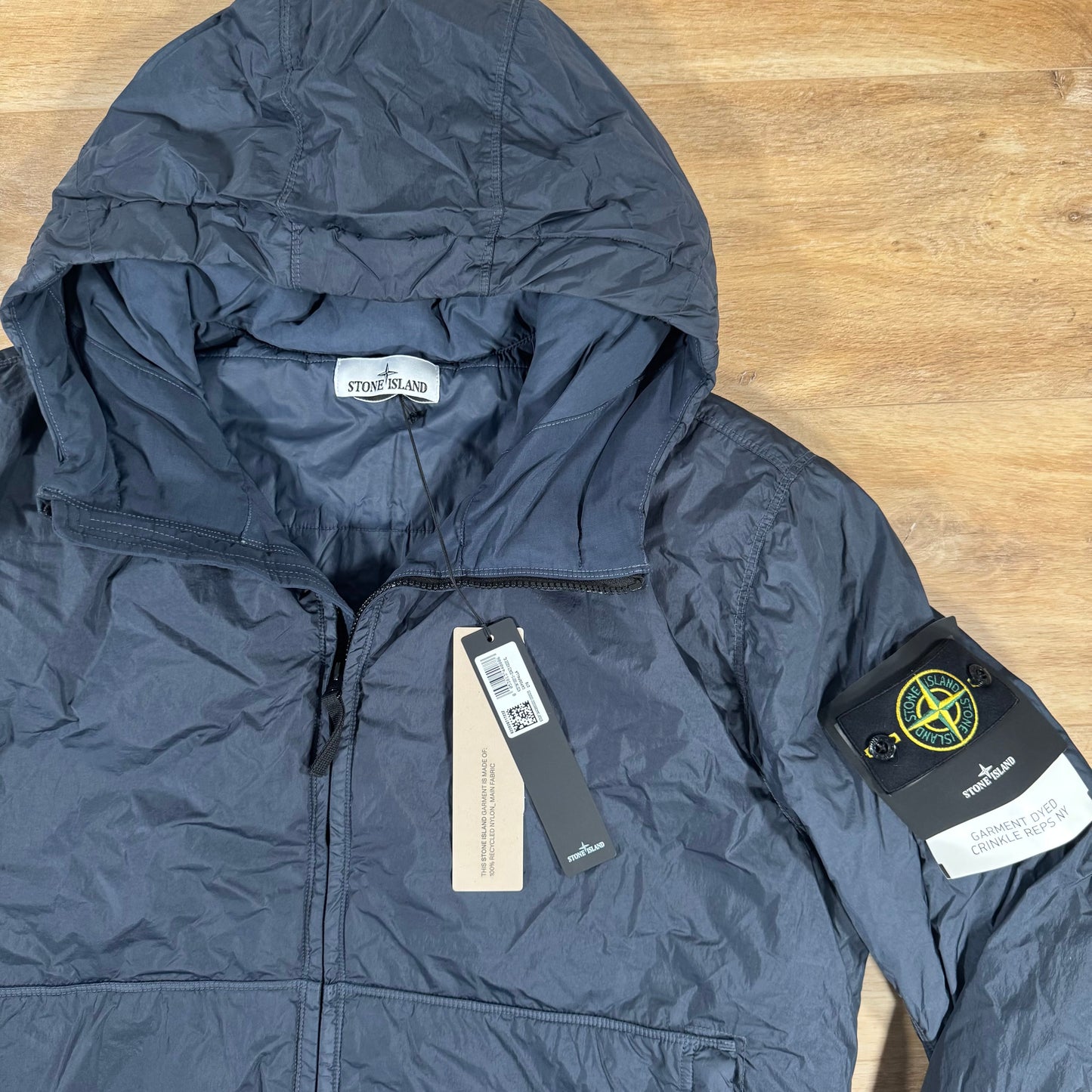 Stone Island Crinkle Reps NY Padded Jacket in Navy