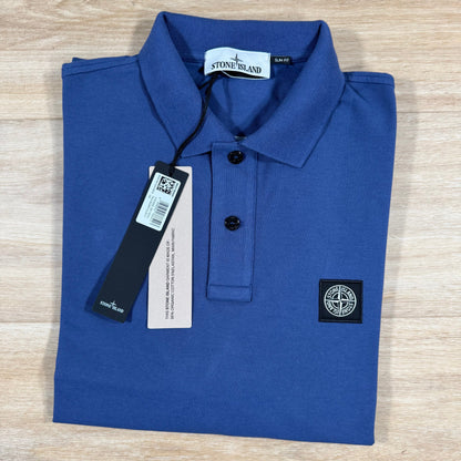 Stone Island Organic Cotton Pique Polo Shirt in Blue Marine