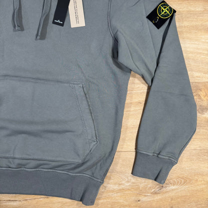 Stone Island Organic Cotton Fleece Pullover Hoodie in Cement