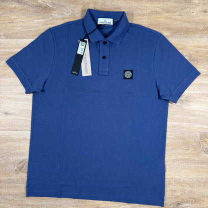 Stone Island Organic Cotton Pique Polo Shirt in Blue Marine