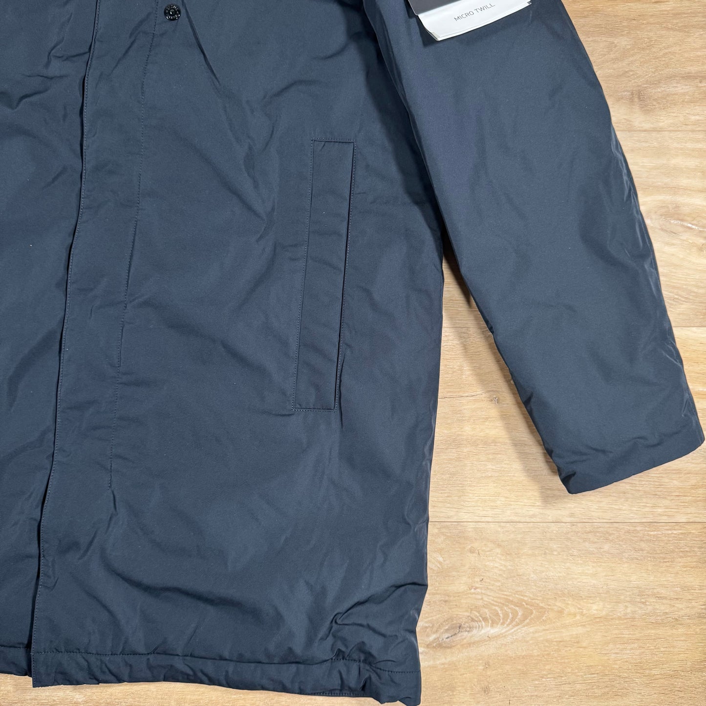 Stone Island Micro Twill Padded Car Coat in Navy