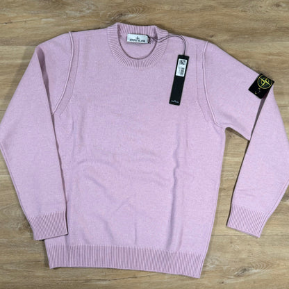Stone Island Lambswool Crewneck Jumper in Pink