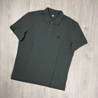CP Company Piquet Polo Shirt - Gunmetal