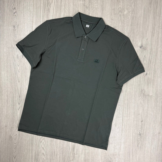 CP Company Piquet Polo Shirt - Gunmetal