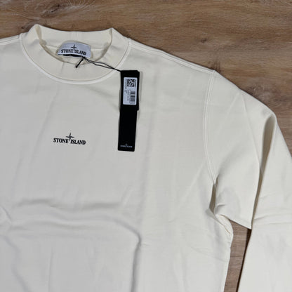 Stone Island Industrial Print Oversized Crewneck Sweatshirt in Ivory