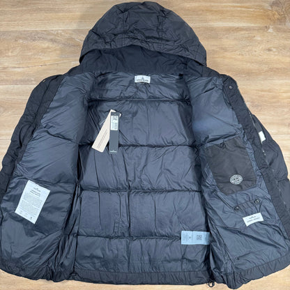 Stone Island Crinkle Reps NY Nylon Down Jacket in Black