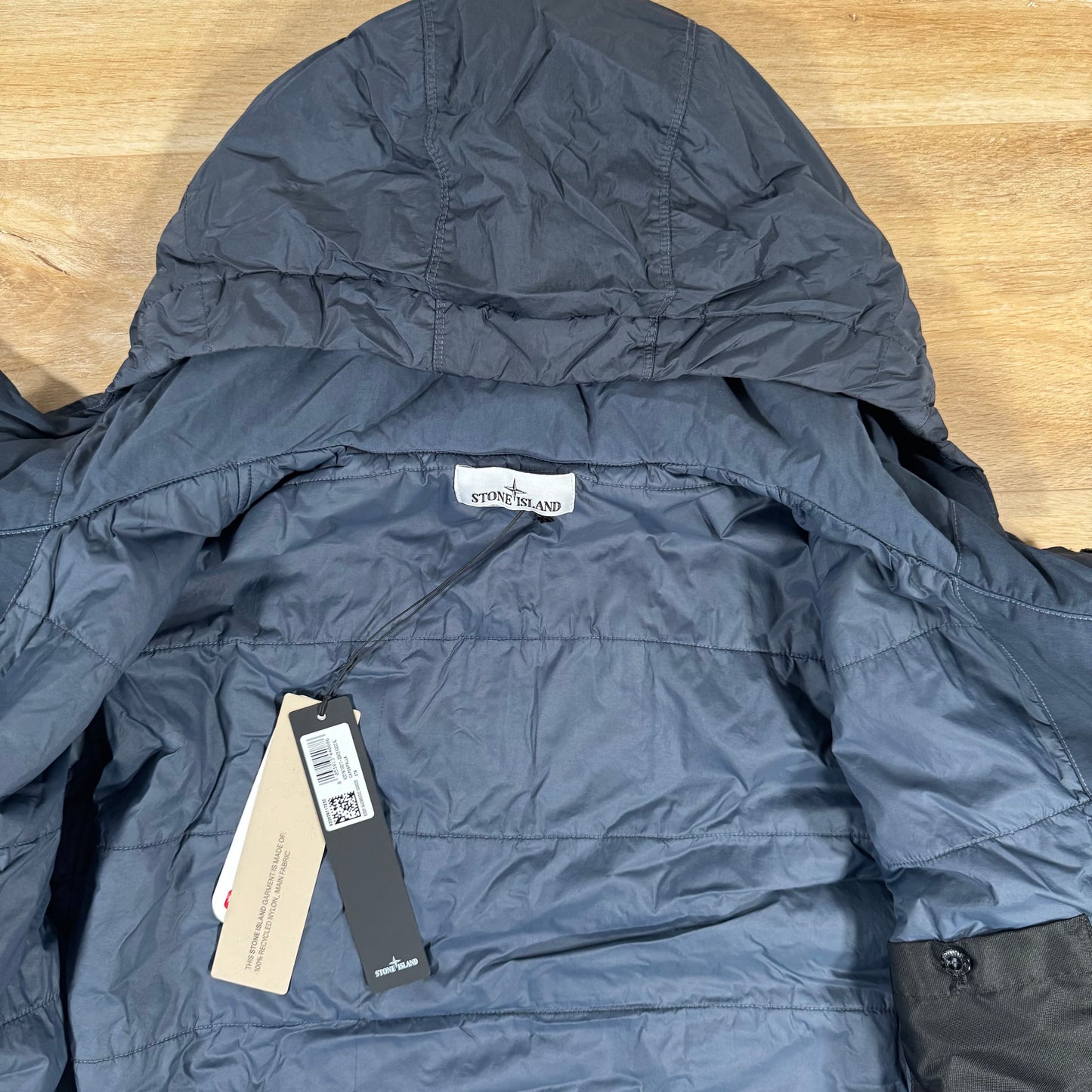 Stone Island Crinkle Reps NY Padded Jacket in Navy
