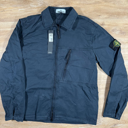Stone Island Supima Cotton Twill Overshirt in Navy