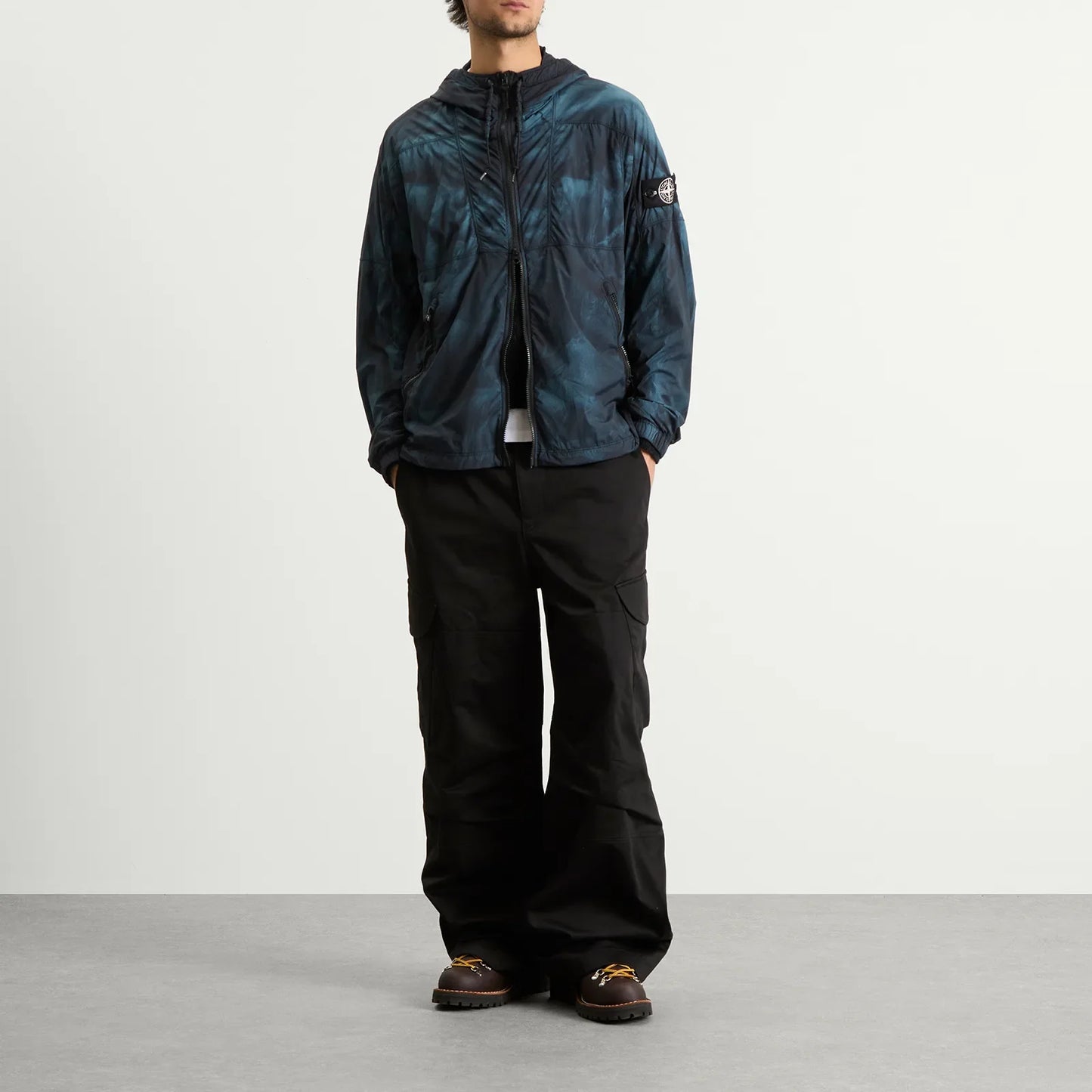 Stone Island Skin Touch Nylon-TC Corrosion Jacket in Black