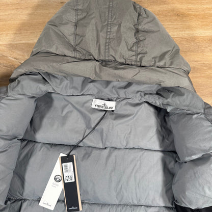 Stone Island Crinkle Reps NY Nylon Down Parka in Cement