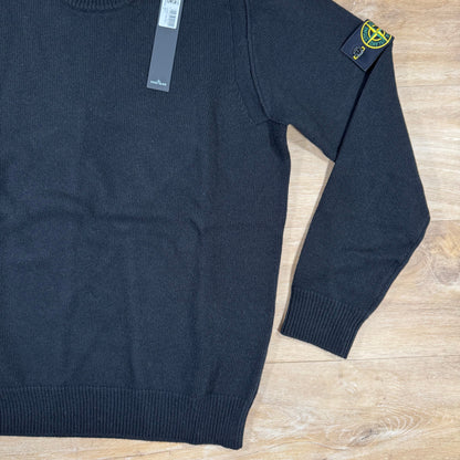 Stone Island Lambswool Crewneck Jumper in Black