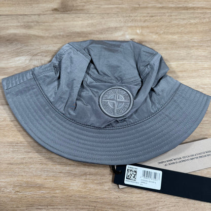 Stone Island Nylon Metal Bucket Hat in Pearl Grey