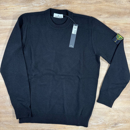 Stone Island Lambswool Crewneck Jumper in Black