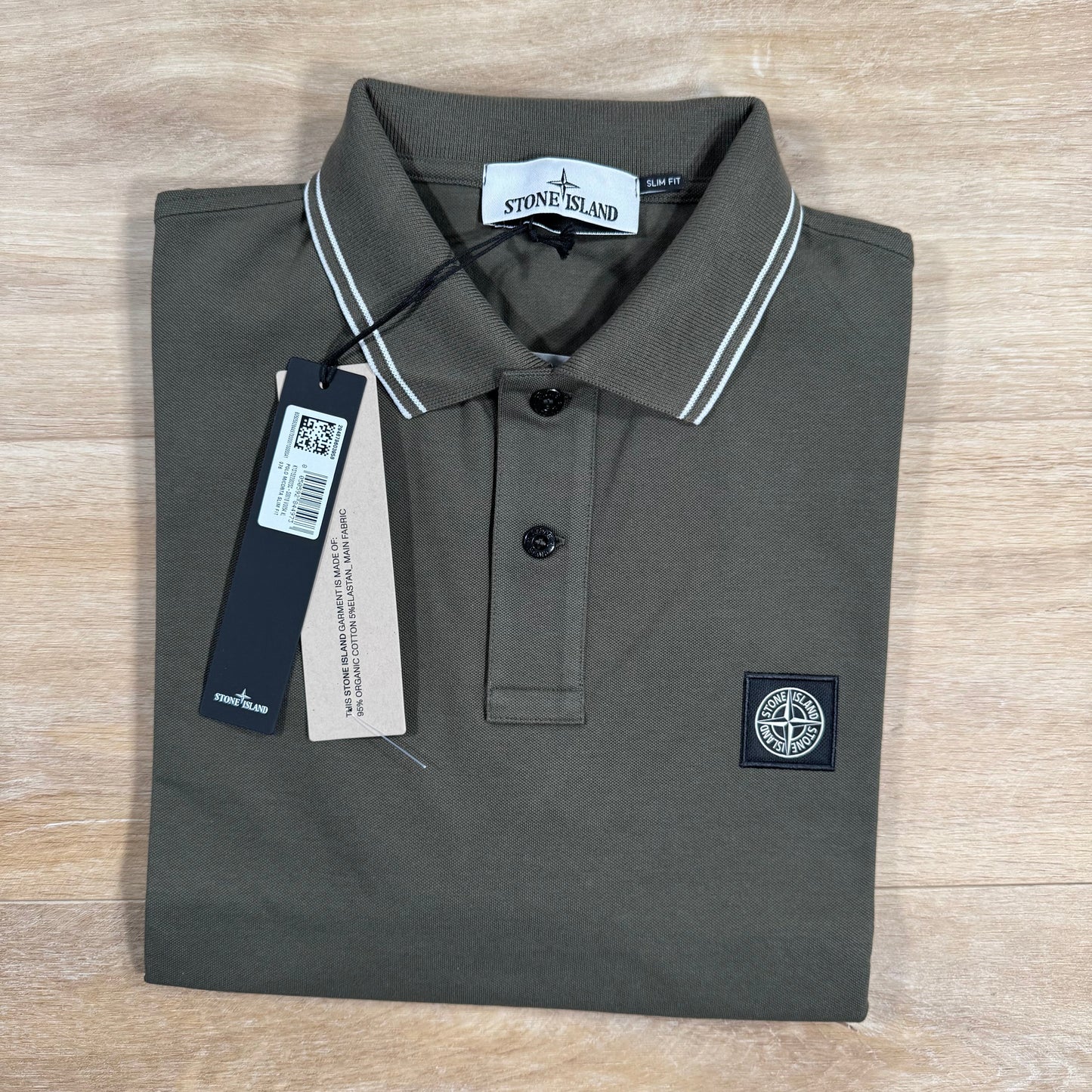 Stone Island Organic Cotton Pique Polo Shirt in Military Green