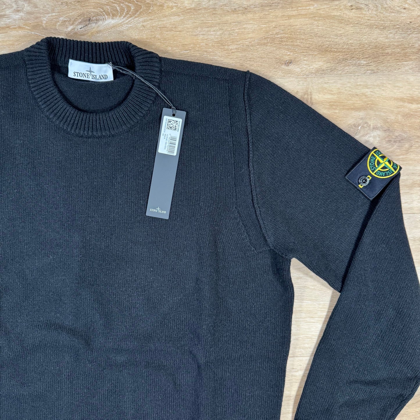 Stone Island Lambswool Crewneck Jumper in Black