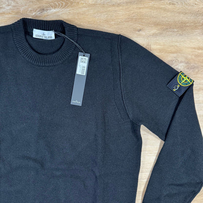 Stone Island Lambswool Crewneck Jumper in Black