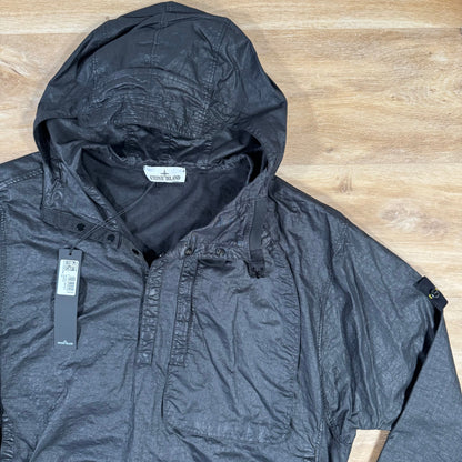Stone Island Organic Look Nylon Panama-TC Anorak Jacket in Black